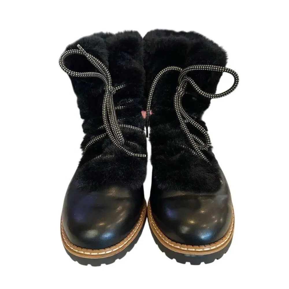 INC Women's Black Faux‎ Fur Ankle Boots Size 11 Winter Casual - Picture 2 of 11